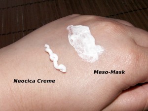 Die Filorga Neocica Repair Creme und Meso-Mask im Auftrag