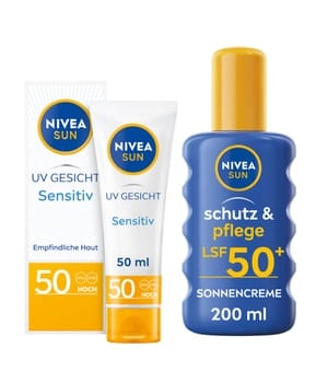 NIVEA SUN Schutz & Pflege LSF 50+ & Sensitive Gesichtsschutz LSF 50 Gesichtspflegeset 1 Stk