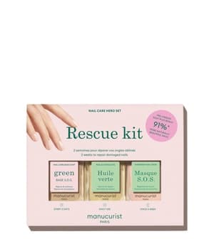 manucurist Nail & Hand Care Rescue Kit Base Sos + S.O.S. Mask + Huille Verte Nagelpflegeset 1 Stk