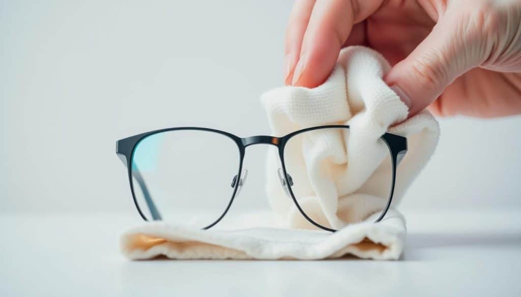 wie bekommt man haarspray von der brille