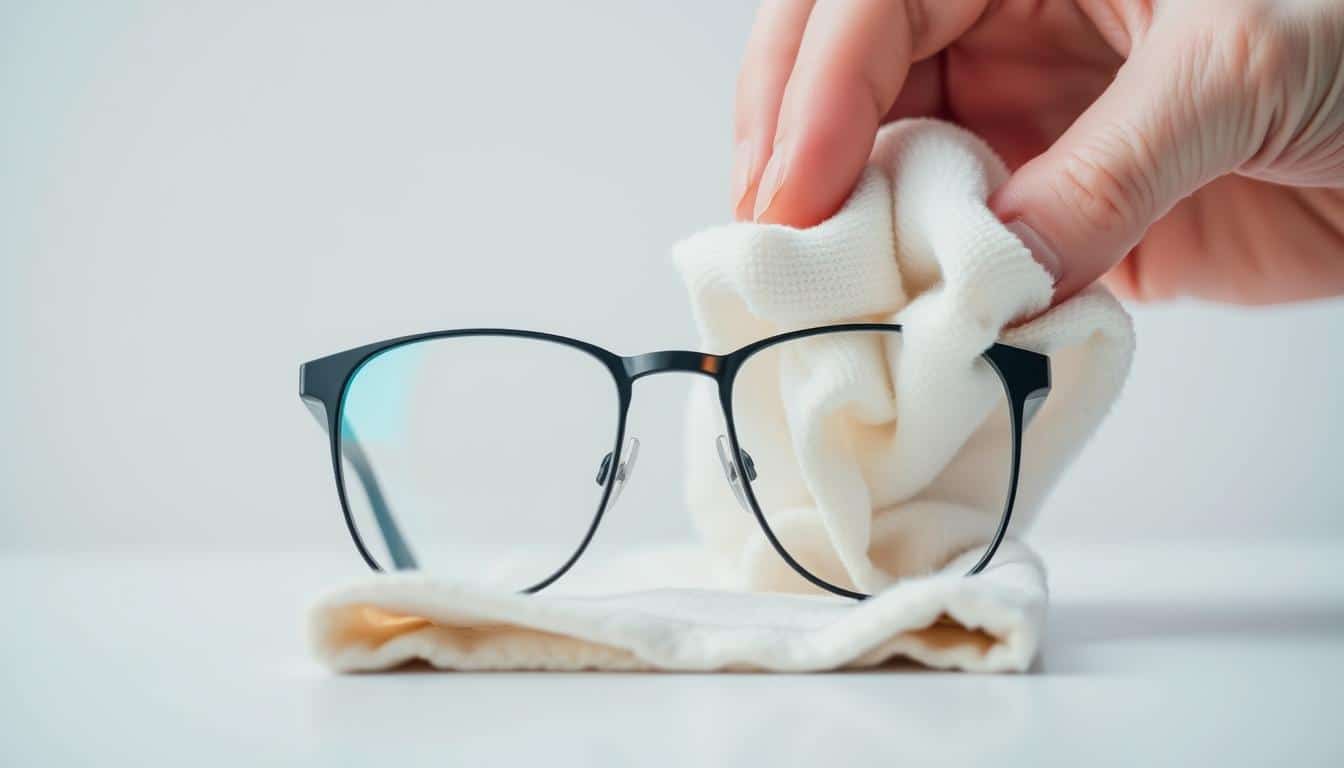 wie bekommt man haarspray von der brille